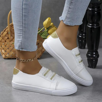 Women's Slip-On Sneakers with Elastic Band and Rounded Toe – Comfortable Rubber Sole for Everyday Wear 8