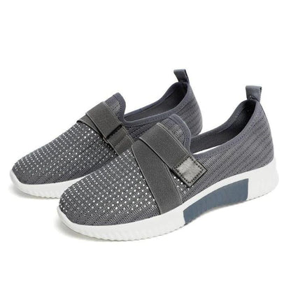 Women's Slip-On Sneakers with Velcro – Comfortable Breathable Walking Shoes – White Sneakers for Casual Style 7