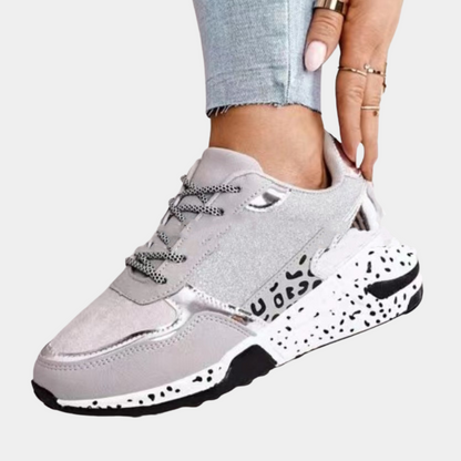 Women's Slip On Sneakers with Suede and Glitter – Chunky Sole for Casual Everyday Style 1