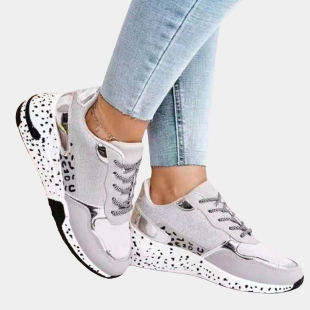 Women's Slip On Sneakers with Suede and Glitter – Chunky Sole for Casual Everyday Style 2