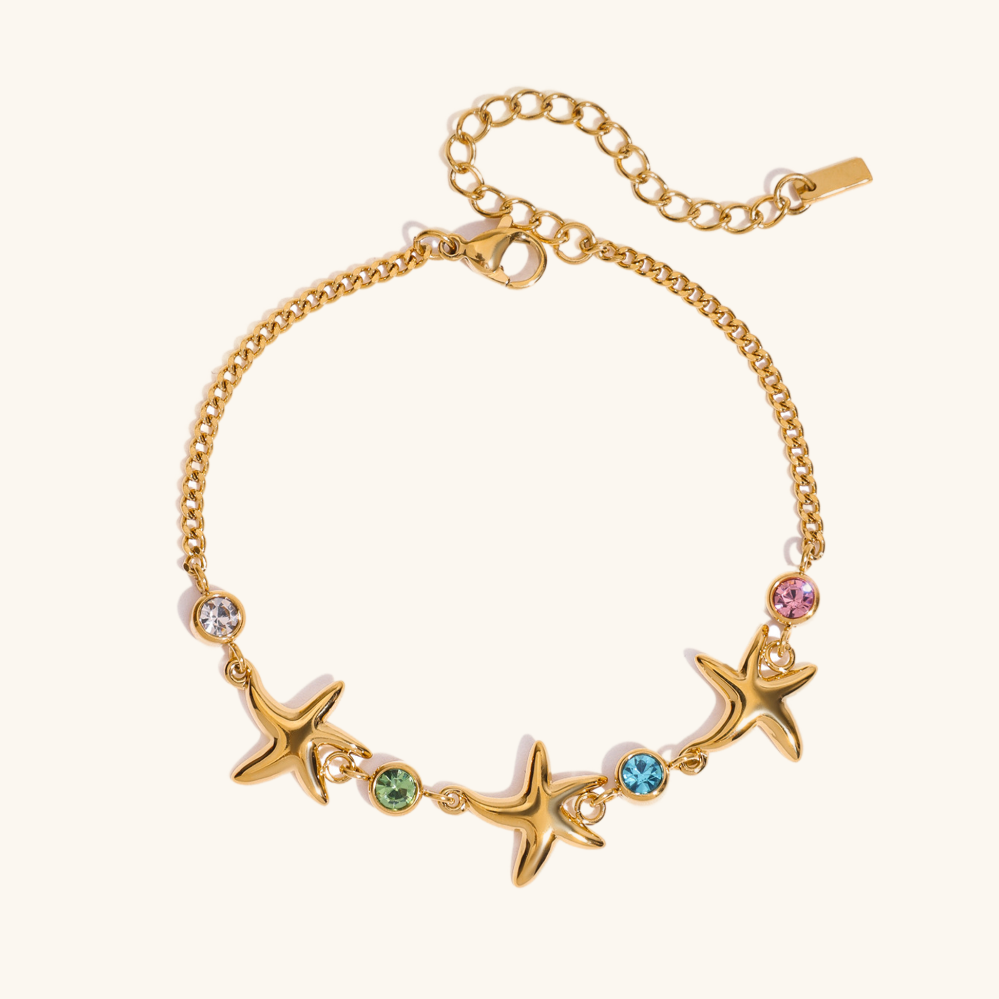 Women's Starfish Bracelet Gold Stainless Steel 0