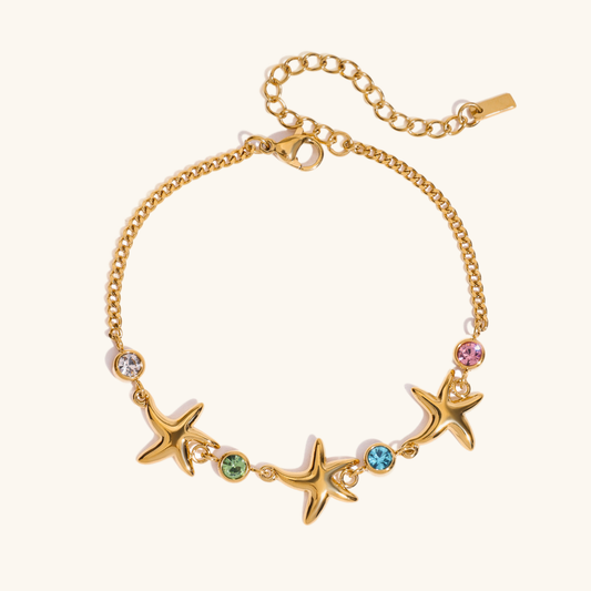 Women's Starfish Bracelet Gold Stainless Steel 0