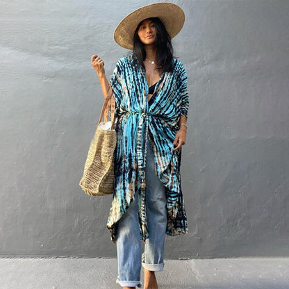 Bella Women's Kimono Cover-Up | Lightweight Tie-Dye Design - Image 18