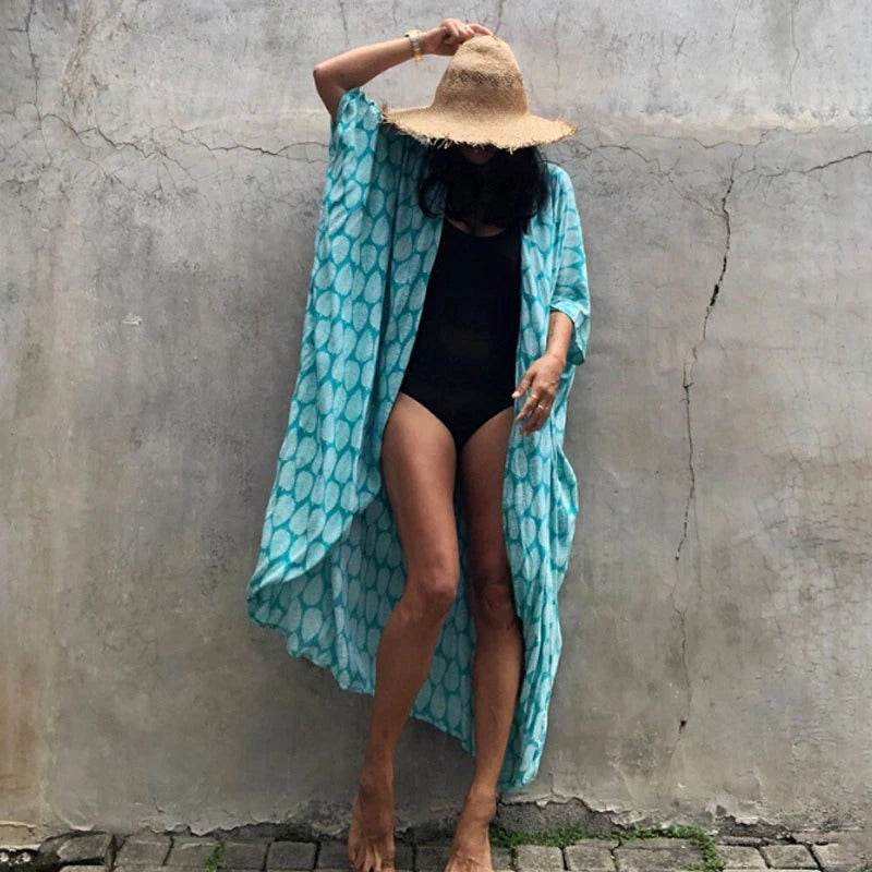 Bella Women's Kimono Cover-Up | Lightweight Tie-Dye Design - Image 21