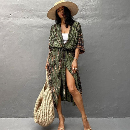Bella Women's Kimono Cover-Up | Lightweight Tie-Dye Design - Image 27