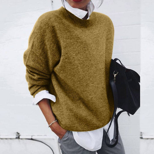Women’s Relaxed Fit Sweater – Wool Blend – Long Sleeve – Round Neck – Hip Length 1
