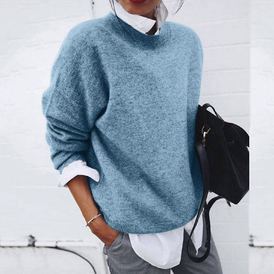 Women’s Relaxed Fit Sweater – Wool Blend – Long Sleeve – Round Neck – Hip Length 2