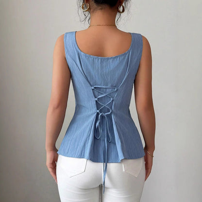 Slim Fit Womens Tank Top - Ribbed Knit with Square Neck - Lightweight Casual Wear 4