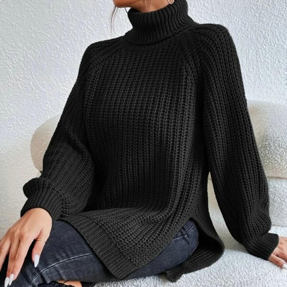 Womens Ribbed Turtleneck Sweater - Cozy Wool Knit Long Sleeve Pullover 6