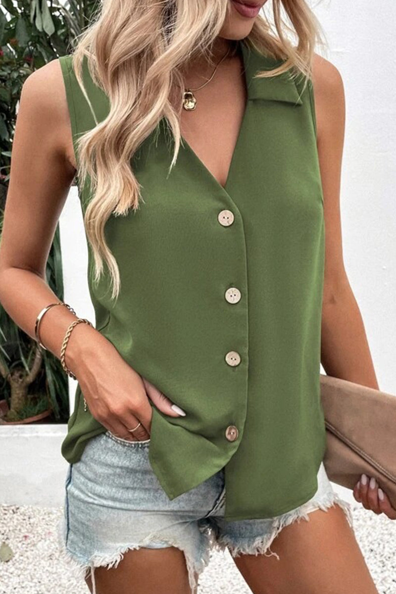 Women's V-Neck Button-Up Top – Elegant and Versatile Blouse for All Occasions 3
