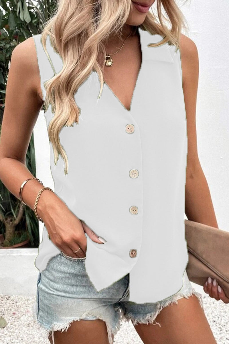 Women's V-Neck Button-Up Top – Elegant and Versatile Blouse for All Occasions 5