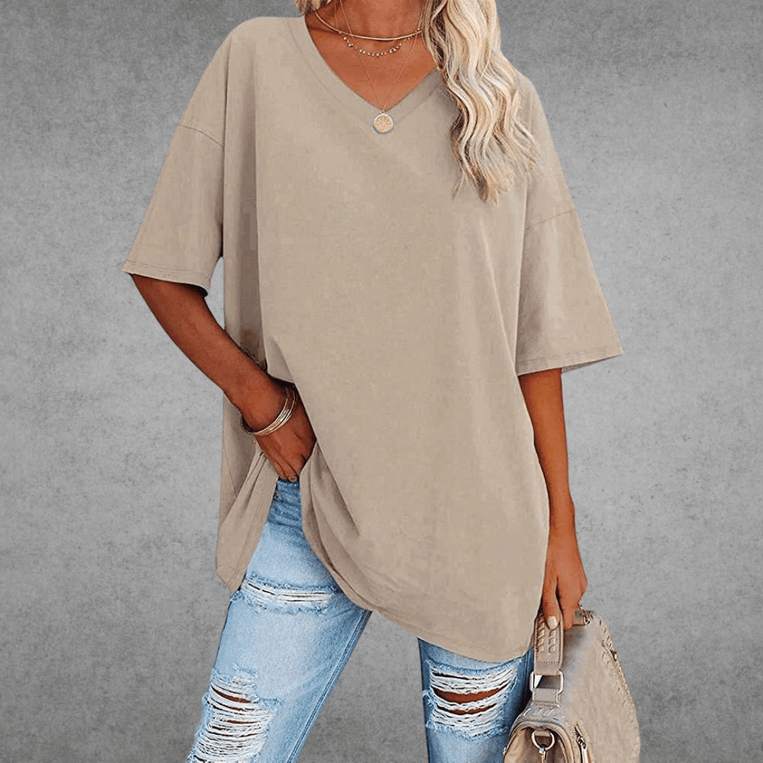 Women's V-Neck Short Sleeve T-Shirt – Soft Cotton Blend for Everyday Comfort 4