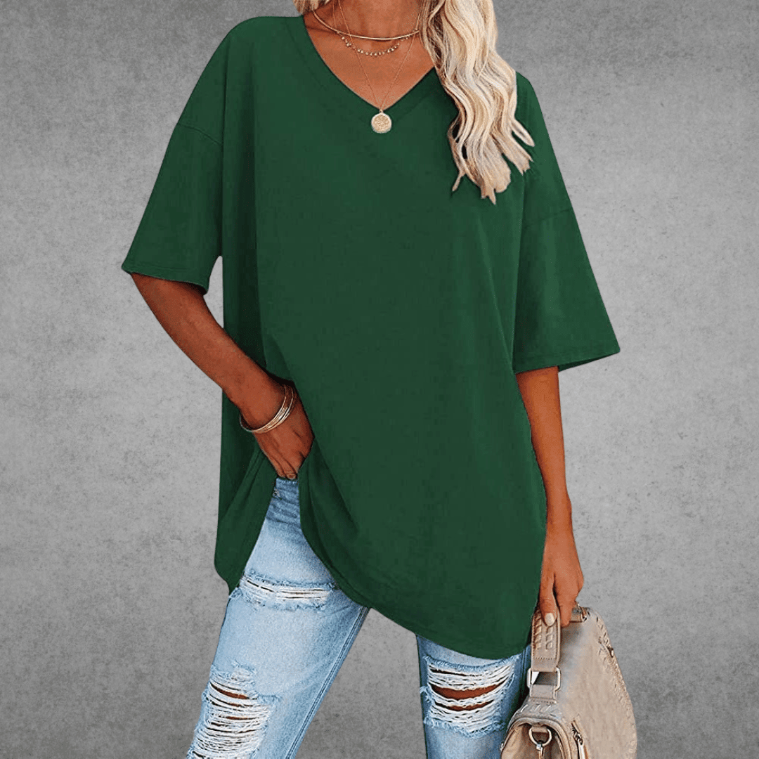 Women's V-Neck Short Sleeve T-Shirt – Soft Cotton Blend for Everyday Comfort 6