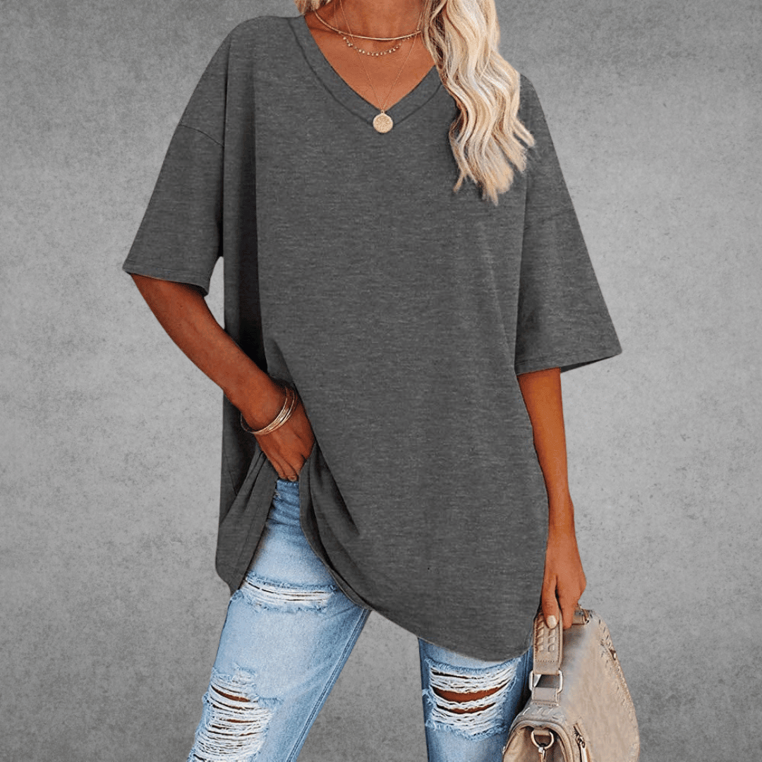 Women's V-Neck Short Sleeve T-Shirt – Soft Cotton Blend for Everyday Comfort 7