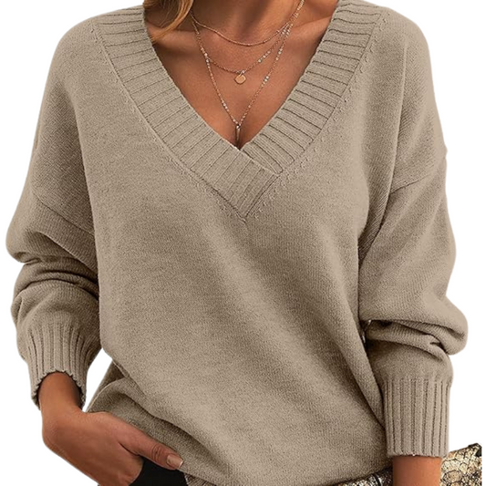 Women's V-Neck Sweater in Soft Knit for Elegant Everyday Wear – Cozy and Versatile 1
