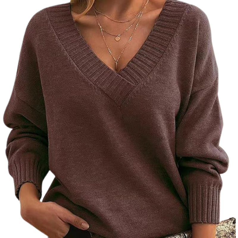 Women's V-Neck Sweater in Soft Knit for Elegant Everyday Wear – Cozy and Versatile 8