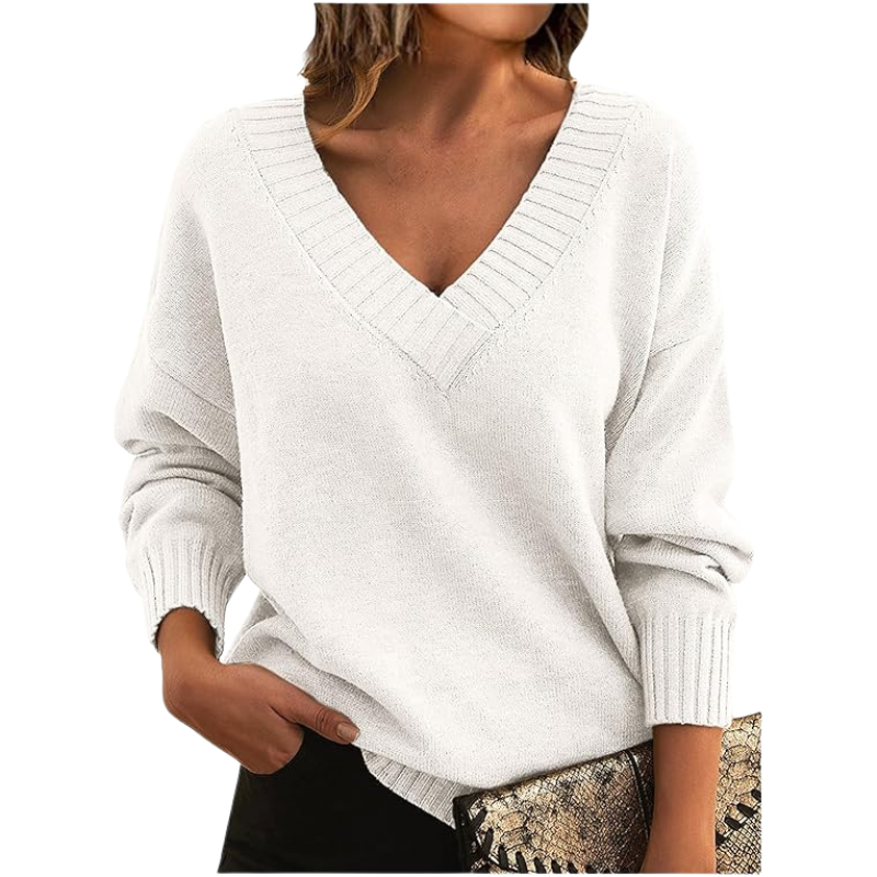 Women's V-Neck Sweater in Soft Knit for Elegant Everyday Wear – Cozy and Versatile 10