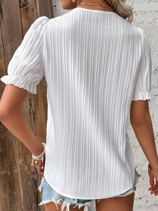 Women's V-Neck T-Shirt in Soft Cotton Blend – Lightweight Casual Top for Everyday Wear 1