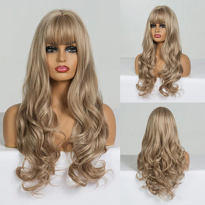 Women's Wavy Wig Bluish Gray High-Temperature Fiber 20