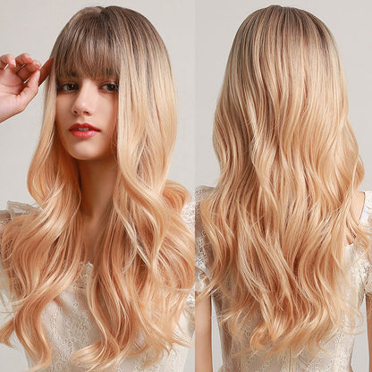 Women's Wavy Wig Bluish Gray High-Temperature Fiber 9