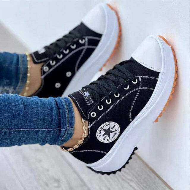 Women's White Canvas Lace-Up Sneakers – Breathable Non-Slip Casual Shoes for Everyday Comfort 2