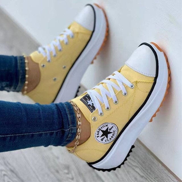 Women's White Canvas Lace-Up Sneakers – Breathable Non-Slip Casual Shoes for Everyday Comfort 3