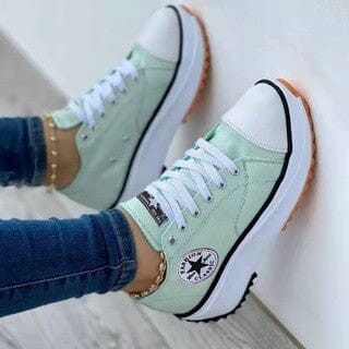 Women's White Canvas Lace-Up Sneakers – Breathable Non-Slip Casual Shoes for Everyday Comfort 4
