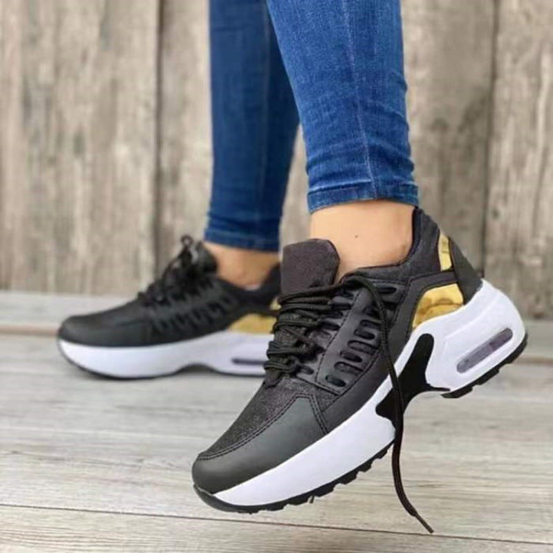 Women's White Sneakers - Breathable Mesh Athletic Shoes with Platform Sole and Cushioned Lace-Up Fit for Walking and Casual Wear 5