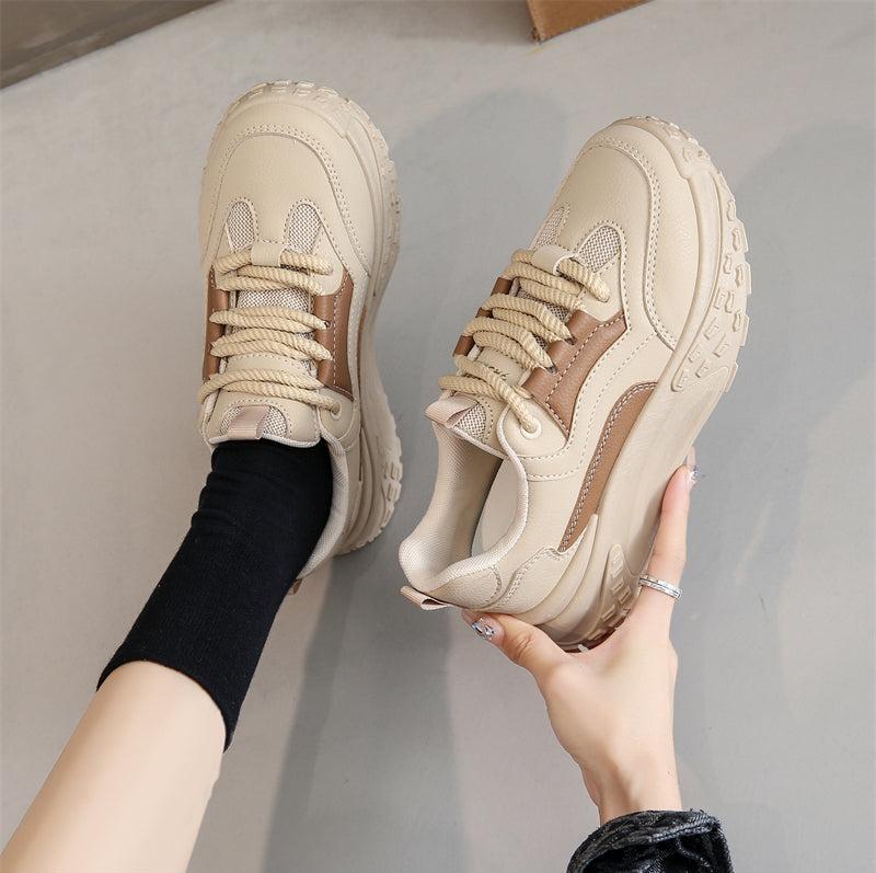 Women's White Sneakers with Thick Sole – Comfortable Stylish Walking Shoes for Everyday Wear 2