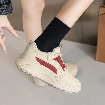 Women's White Sneakers with Thick Sole – Comfortable Stylish Walking Shoes for Everyday Wear 5