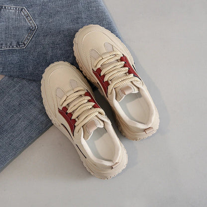 Women's White Sneakers with Thick Sole – Comfortable Stylish Walking Shoes for Everyday Wear 7