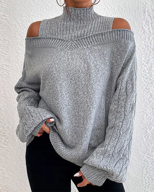 Womens Oversized Casual Sweater in Gray, Black, or Blue – Soft Everyday Comfort 1