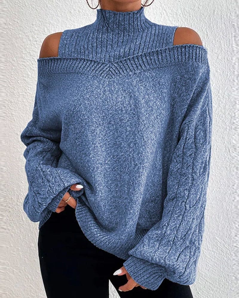 Womens Oversized Casual Sweater in Gray, Black, or Blue – Soft Everyday Comfort 3