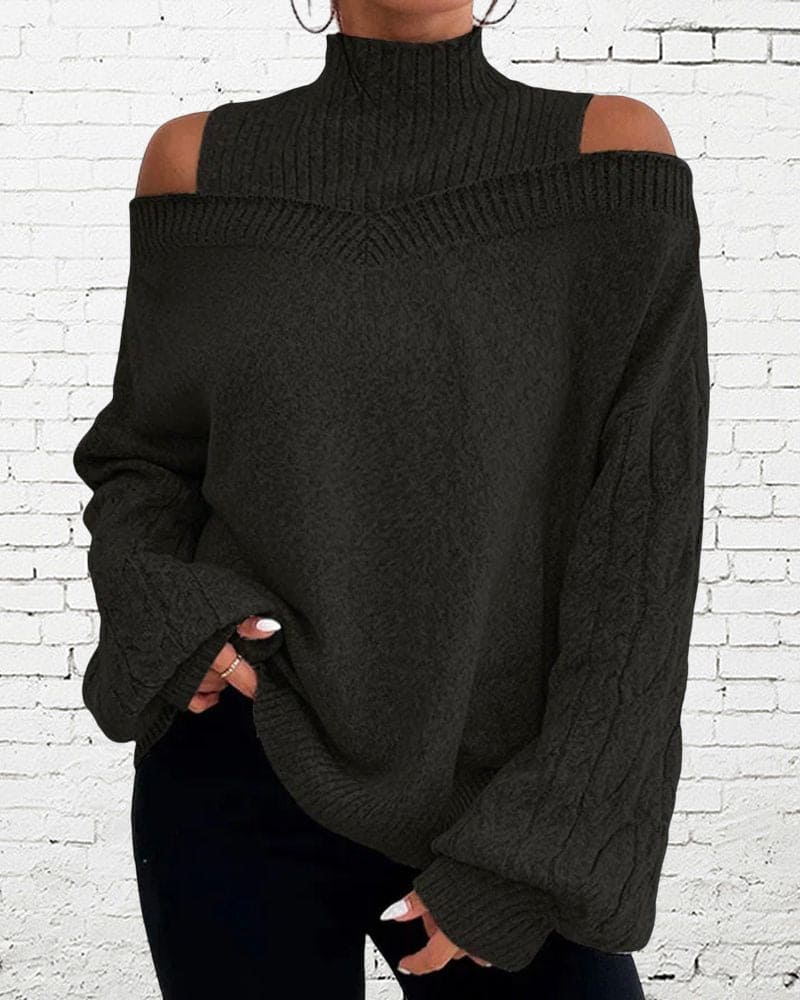 Womens Oversized Casual Sweater in Gray, Black, or Blue – Soft Everyday Comfort 5