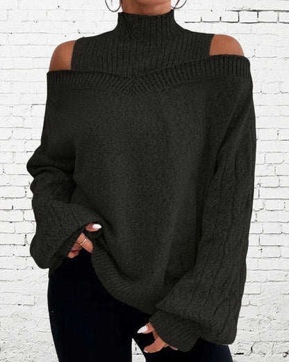 Womens Oversized Casual Sweater in Gray, Black, or Blue – Soft Everyday Comfort 5