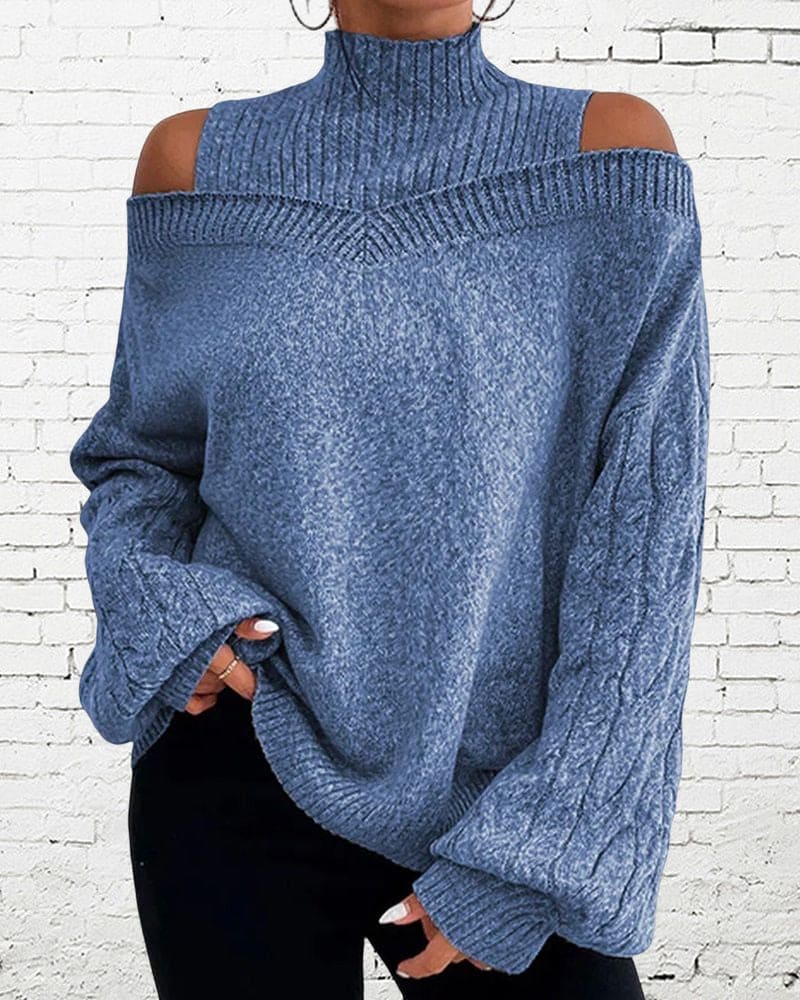 Womens Oversized Casual Sweater in Gray, Black, or Blue – Soft Everyday Comfort 6