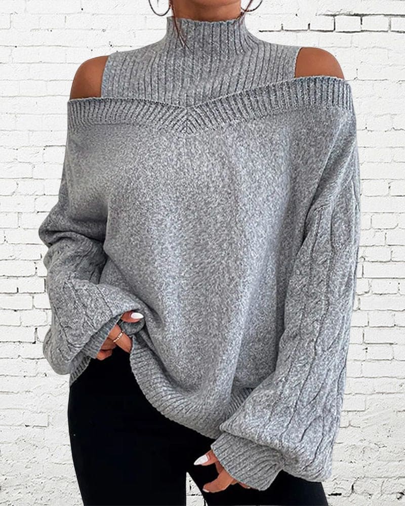 Womens Oversized Casual Sweater in Gray, Black, or Blue – Soft Everyday Comfort 7