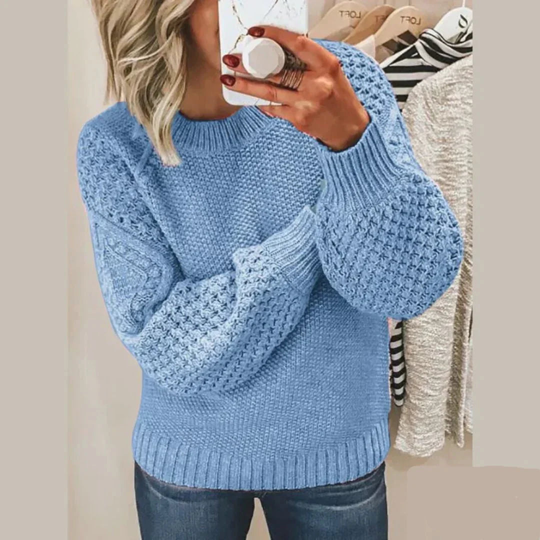 Womens Classic Round-Neck Long-Sleeve Sweater – Warm Acrylic Knit for Fall/Winter 3