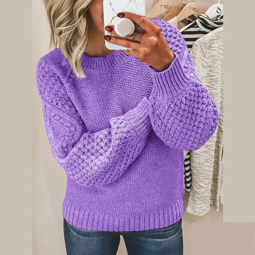 Womens Classic Round-Neck Long-Sleeve Sweater – Warm Acrylic Knit for Fall/Winter 5