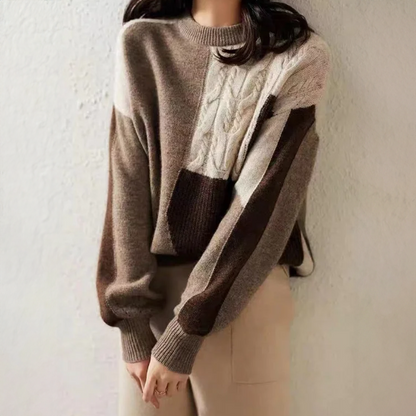 Women's Persian Red Sweater, Long Sleeve Round Neck, Soft Polyester, Casual Fit 4
