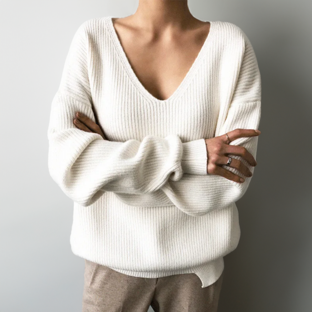 Women's V-Neck Sweater - Soft and Breathable Relaxed Fit for Casual Wear 6