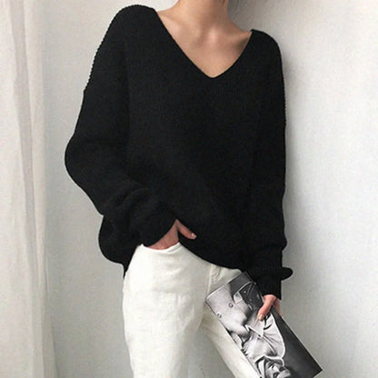 Women's V-Neck Sweater - Soft and Breathable Relaxed Fit for Casual Wear 7