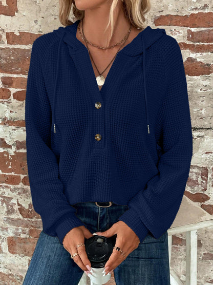 Women's Cropped Hoodie Gray Textured Fabric - 10