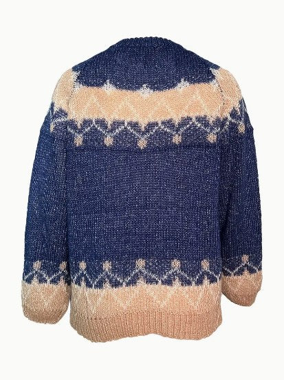 Women's Knit Sweater, Casual Round Neck, Relaxed Fit for Fall/Winter – Blue 5