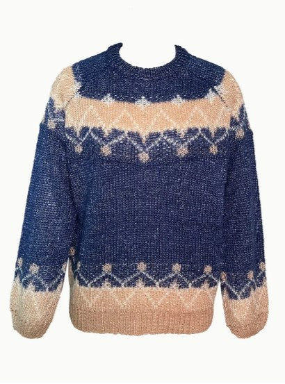 Women's Knit Sweater, Casual Round Neck, Relaxed Fit for Fall/Winter – Blue 6