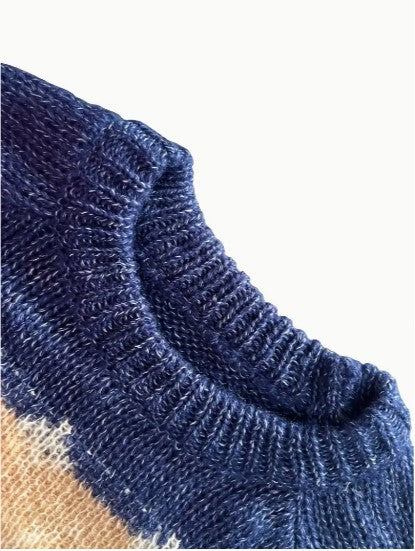 Women's Knit Sweater, Casual Round Neck, Relaxed Fit for Fall/Winter – Blue 7