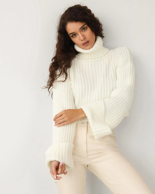 Womens Stylish Winter Long Sleeve Pullover Sweater 1