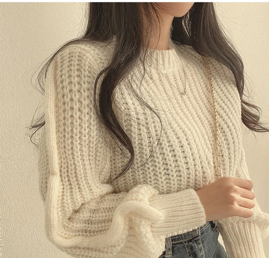 Elegant Long Sleeve Women's Sweater Pullover – Cozy Relaxed Fit for All Seasons 2