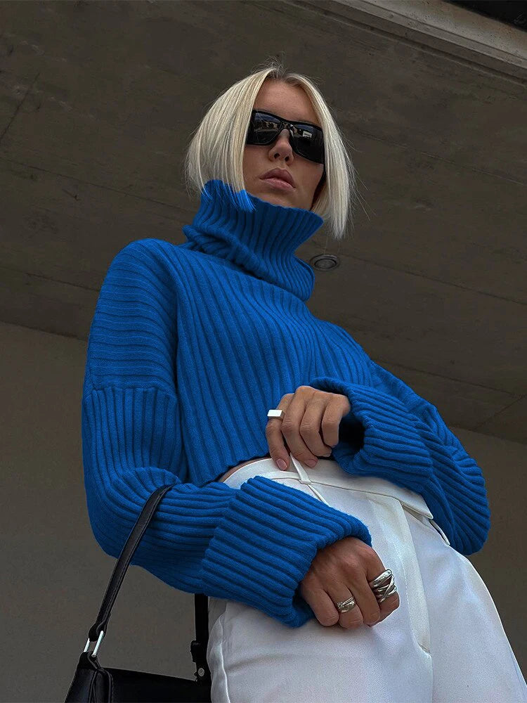 Womens Stylish Winter Long Sleeve Pullover Sweater 2