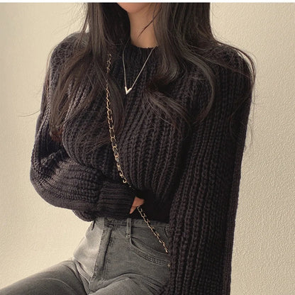 Elegant Long Sleeve Women's Sweater Pullover – Cozy Relaxed Fit for All Seasons 3